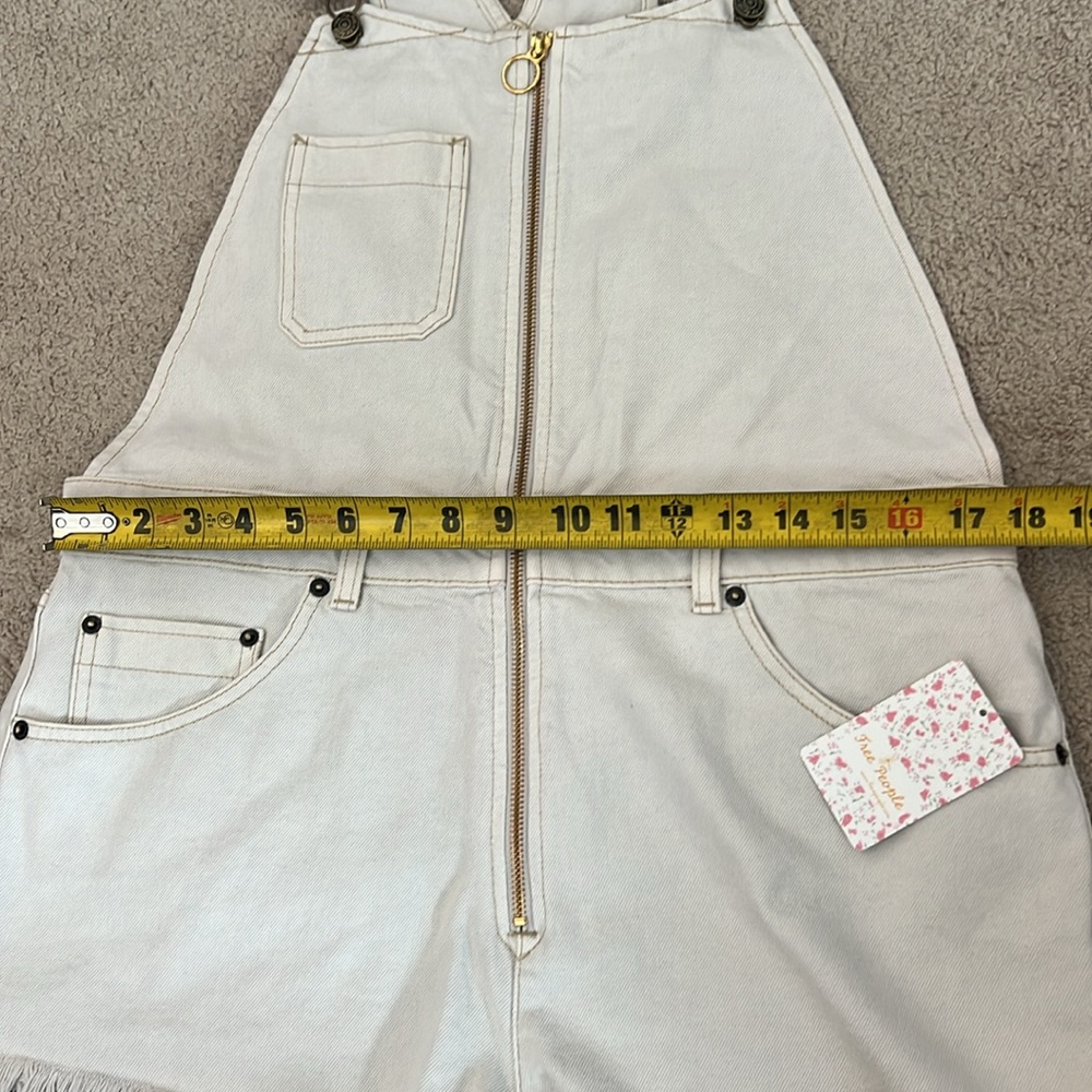 Free People Cream Denim Overalls - Picture 5 of 7